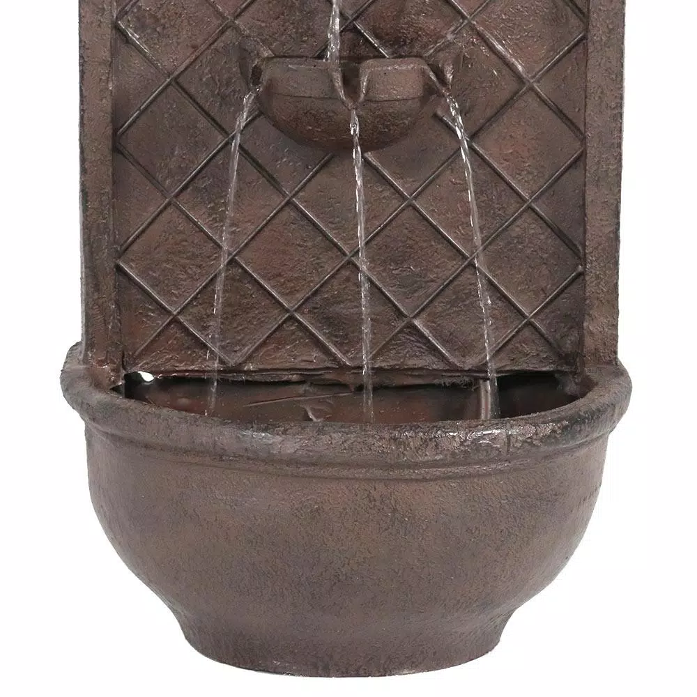 Sunnydaze Decor Messina Solar Powered Outdoor Wall Fountain, Iron Finish Resin Water Feature