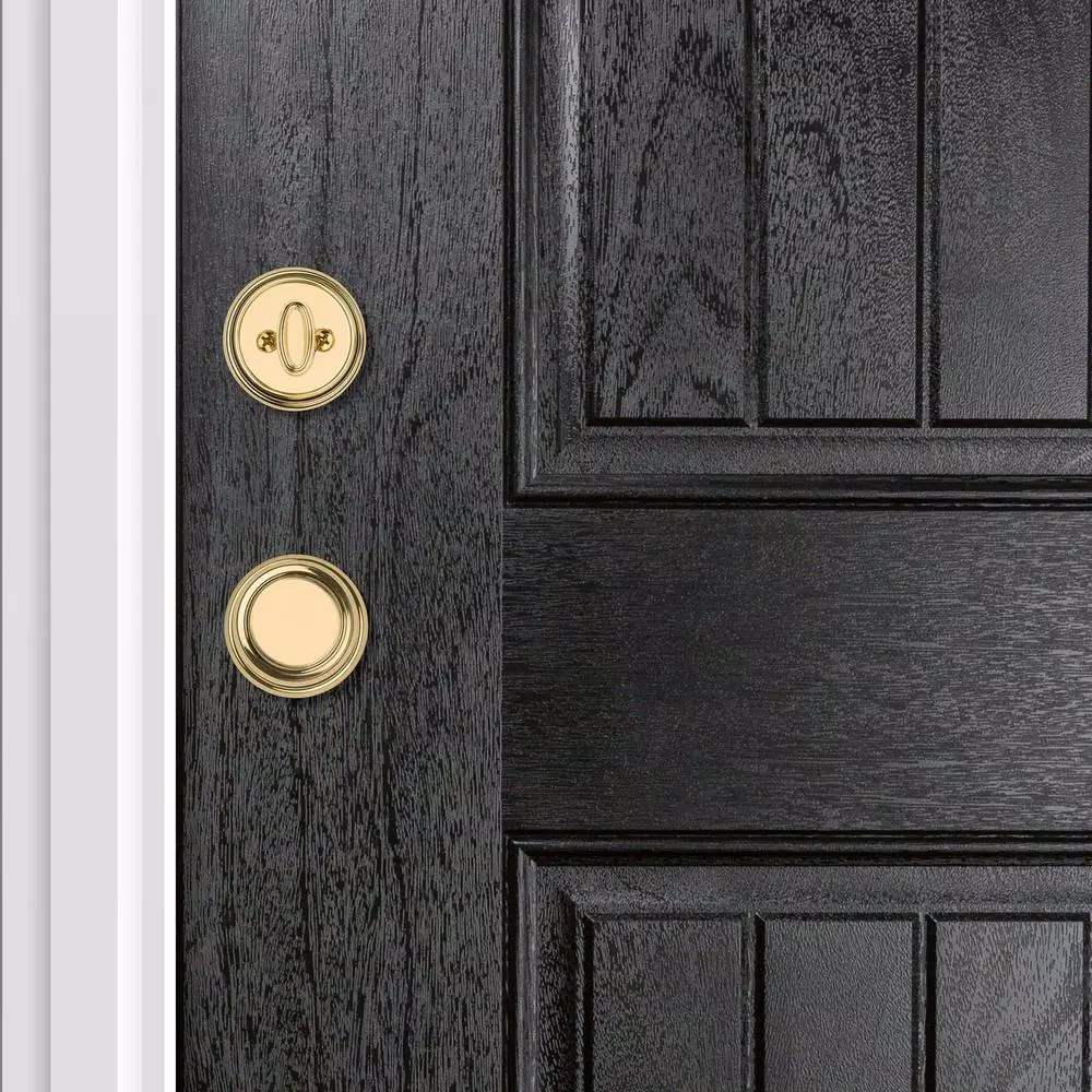 Baldwin Prestige Avendale Single Cylinder Handleset with Alcott Knob, Lifetime Polished Brass, SmartKey Security
