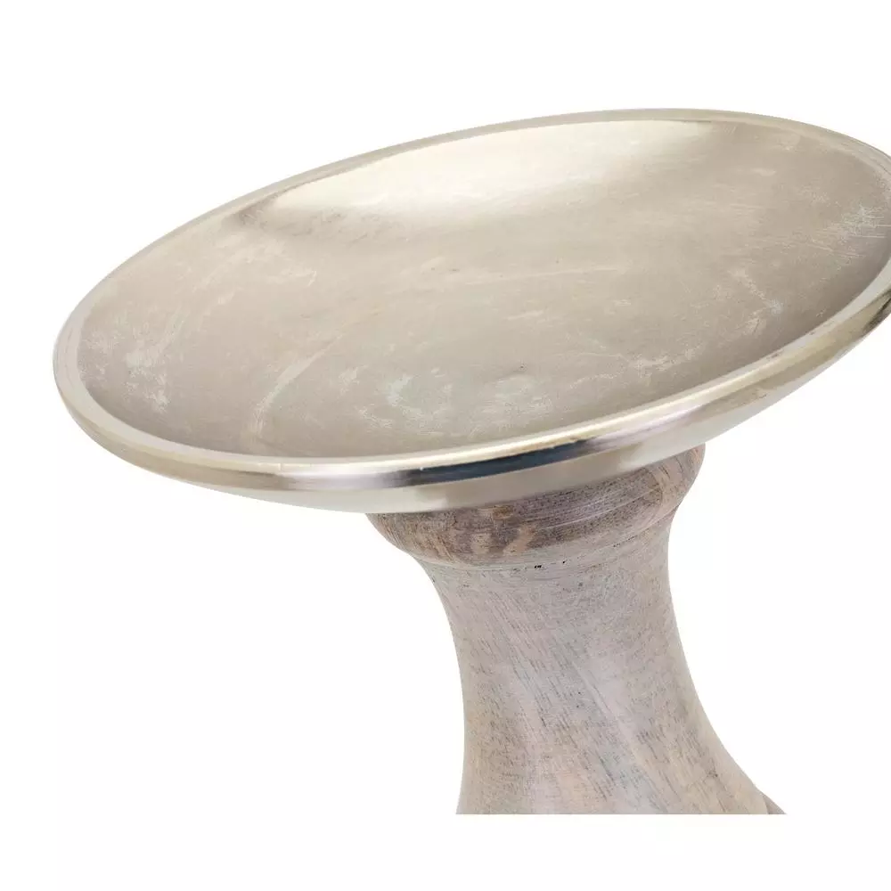 IMAX Trisha Yearwood Nightingale Mango Wood Hurricane Candle Holder Set of 3, Gray