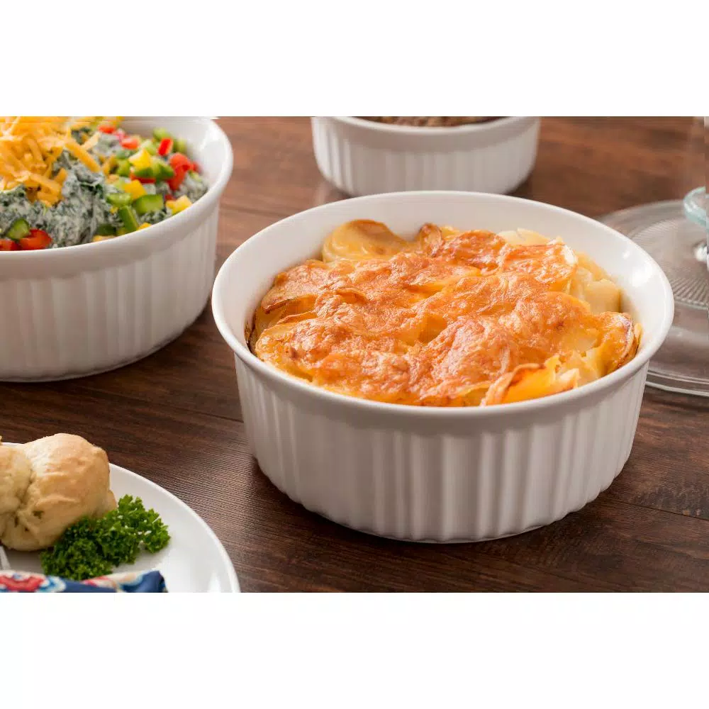 Corningware French White 10-Piece Ceramic Bakeware Set with Lids