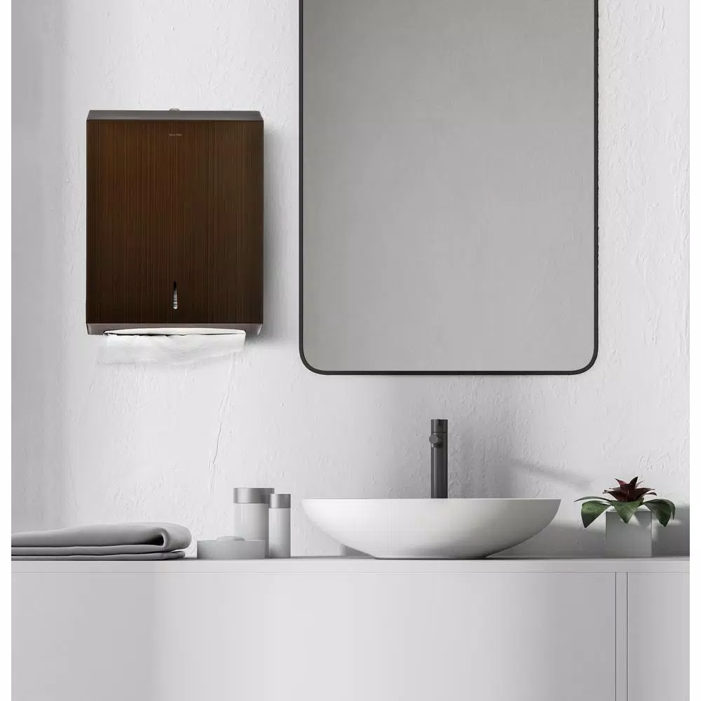 Alpine Industries Stainless Steel C-Fold & Multi-Fold Paper Towel Dispenser - Antique Bronze
