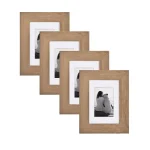 DesignOvation Museum Collection Rustic Brown Wood Picture Frame Set, 5x7 in. Matted to 3.5x5 in. (Set of 4) thumbnail 1