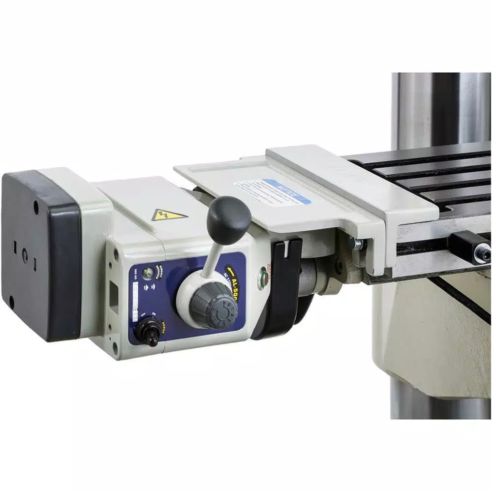 Grizzly Industrial Variable-Speed Gearhead Drill Press with Cross-Slide Table and Power Feed