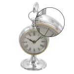 LITTON LANE Classic Aluminum Round Table Clock with Roman Numerals, 11 x 5 in. thumbnail 3