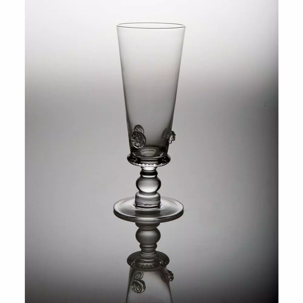 Abigails Traditional Medallion Footed Pilsner Glass Set, 12 oz, Clear (Set of 4)