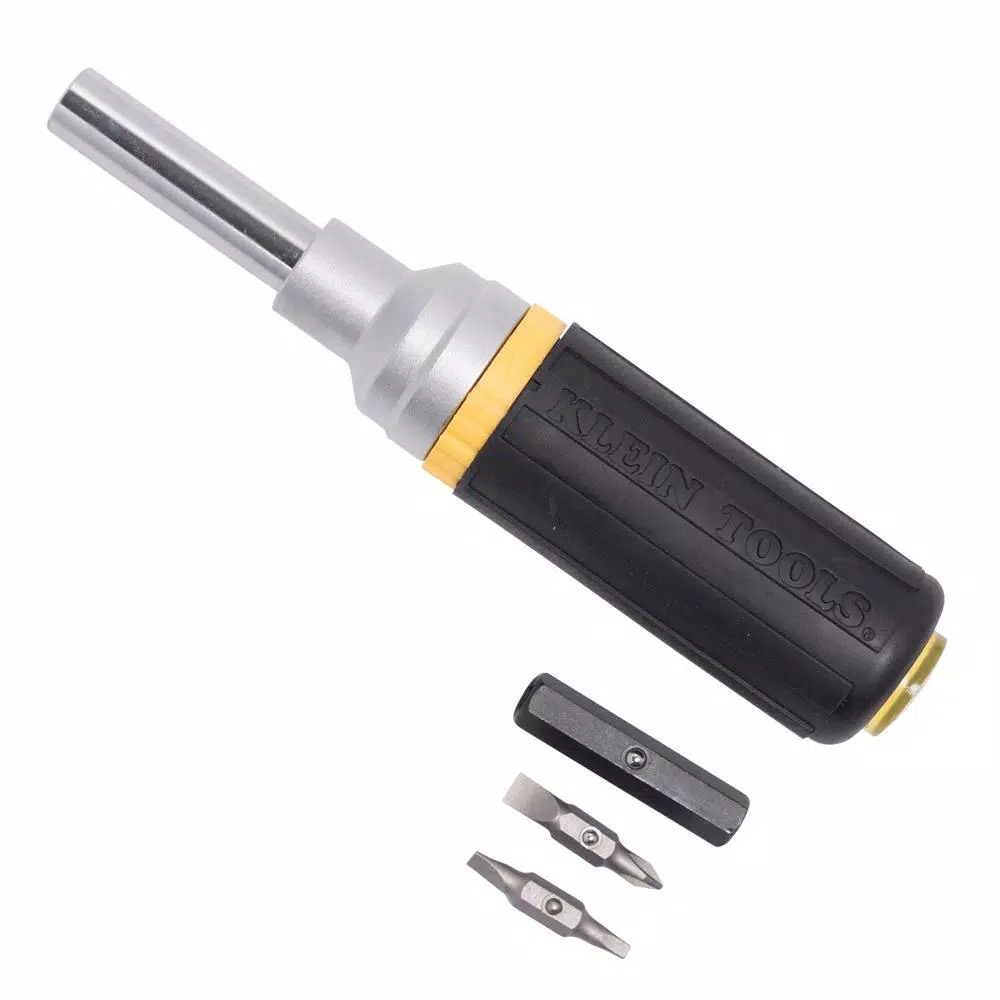Klein Tools Ratcheting Multi-Bit Screwdriver and Nut Driver Set with Cushion Grip Handle