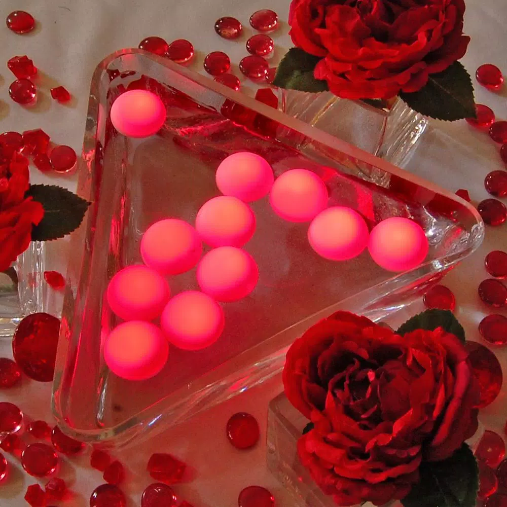 LUMABASE Red Floating Blimp LED Lights, Waterproof Battery Operated Decorative Lights (12-Count)