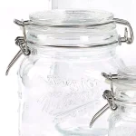 MASON CRAFT & MORE 4-Piece Embossed Glass Mason Jar Set - Airtight Kitchen Canisters thumbnail 3