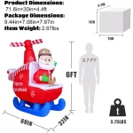 JOYDECOR 6 ft. Santa Claus on Helicopter Christmas Inflatable with Built-in LED Lights thumbnail 2