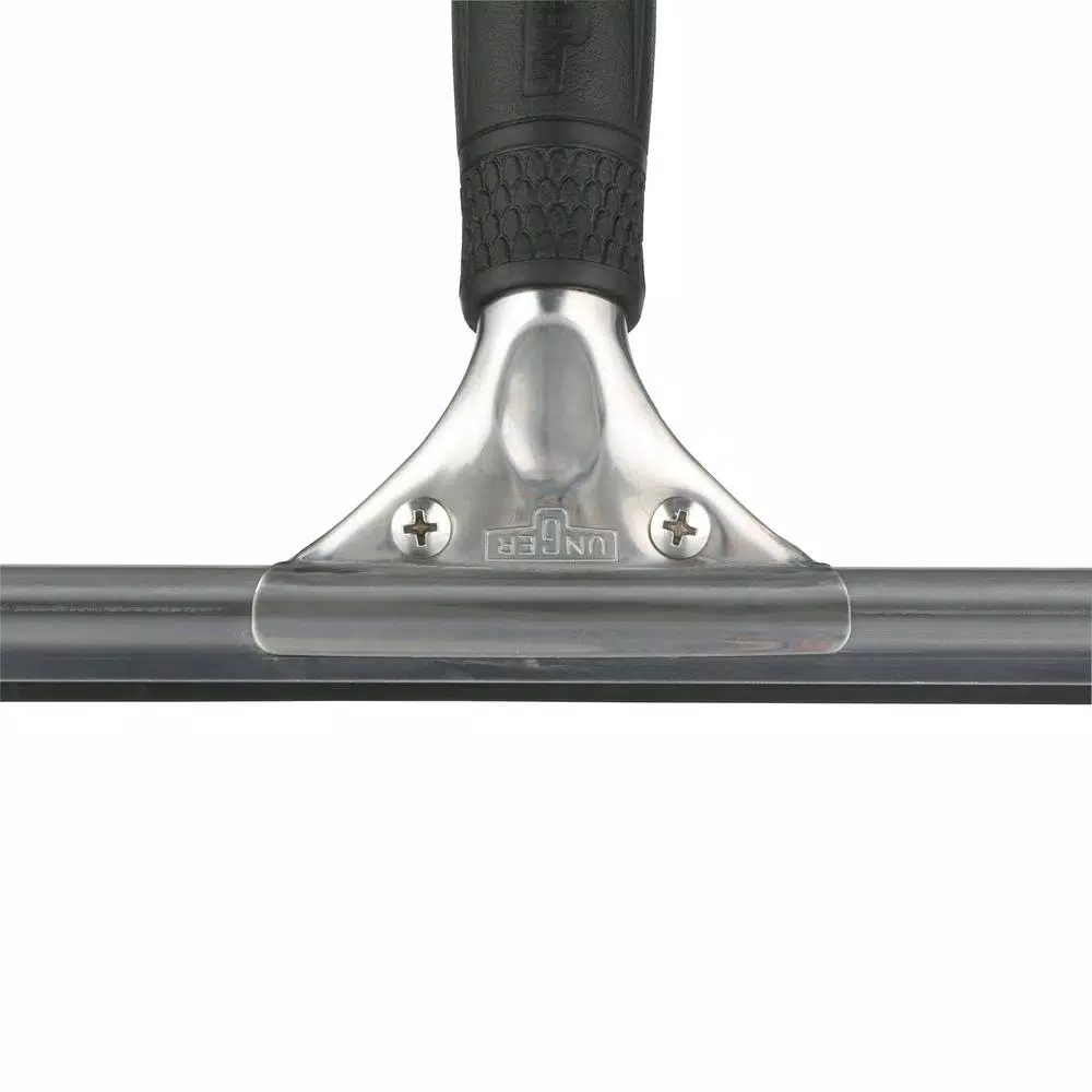 Unger Pro 16 in. Stainless Steel Window Squeegee with Rubber Grip and Connect and Clean System