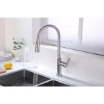 Vanity Art Brushed Nickel Single-Handle Pull-Down Kitchen Faucet with Sprayer Wand thumbnail 2