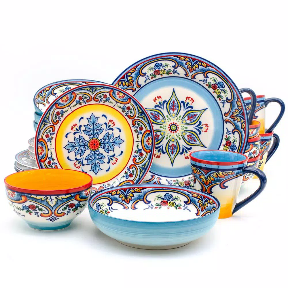 Euro Ceramica Zanzibar 3-Piece Ceramic Canister Set - Multicolor Earthenware Kitchen Jars