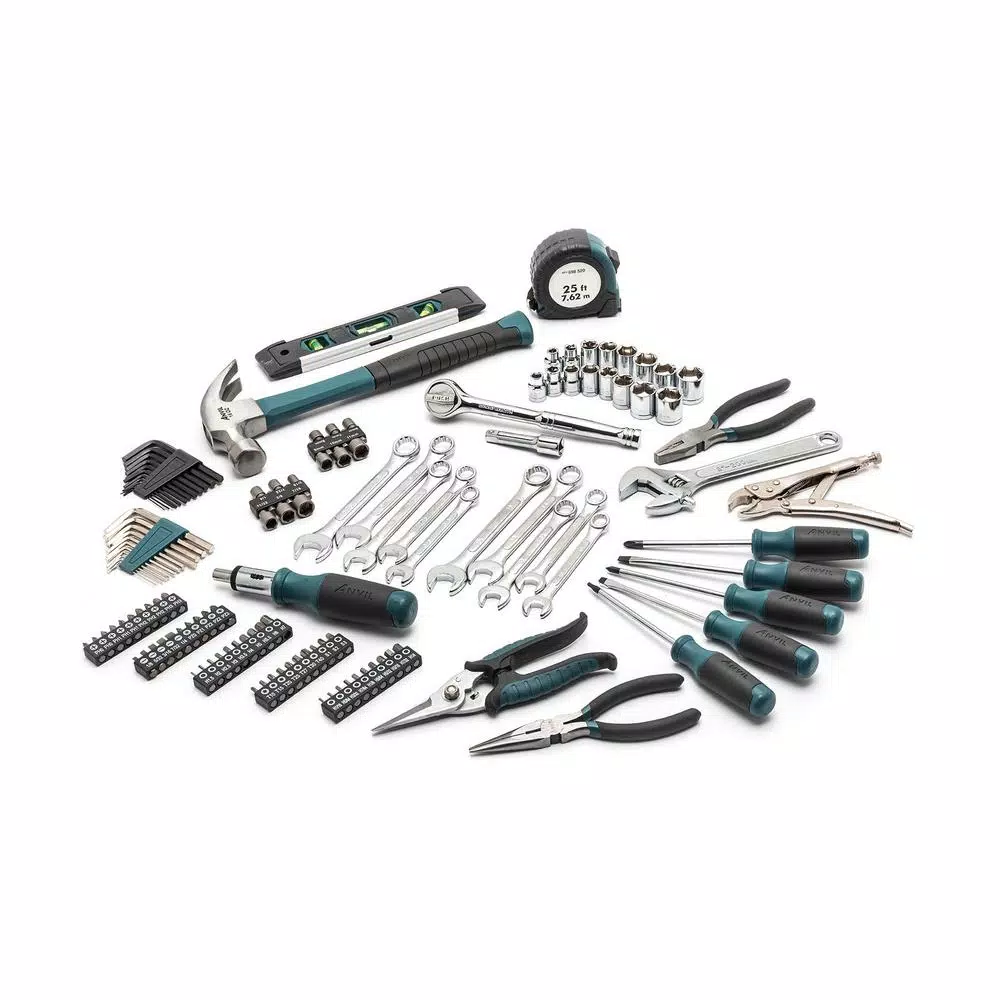 ANVIL 137-Piece Homeowner's Tool Set with 3/8 in. Drive SAE and Metric Sockets