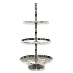 Heim Concept 3-Tier Silver Cake Stand with Crystal Chatons, 31.75 in. Height thumbnail 1