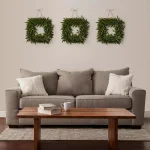 Pure Garden 22 in. Square Artificial Ficus Microphylla Leaf Wreath, Green thumbnail 6