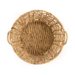 Zentique Large Round Handwoven Water Hyacinth Wicker Basket with Handles thumbnail 3