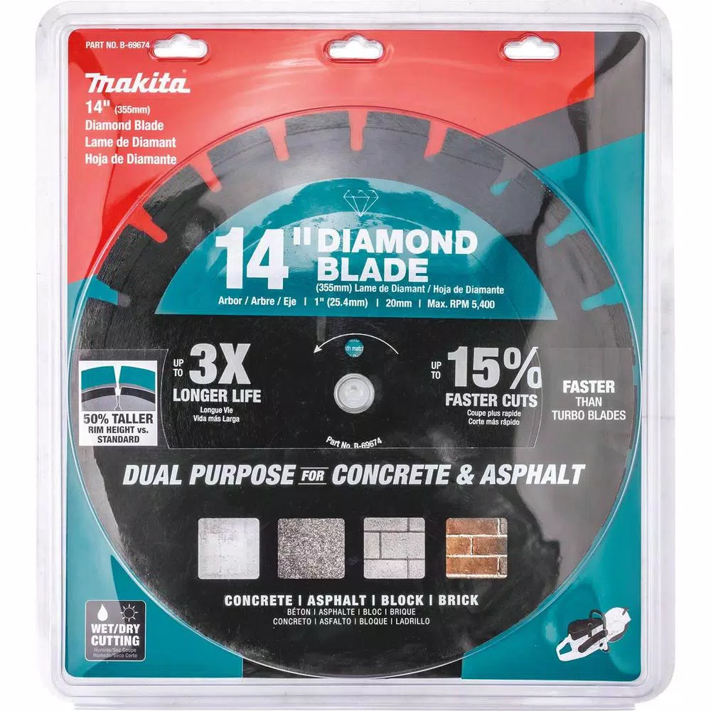 Makita 14 in. 76cc 4-Stroke Gas Power Cutter with Bonus 14 in. Segmented Rim Diamond Blade