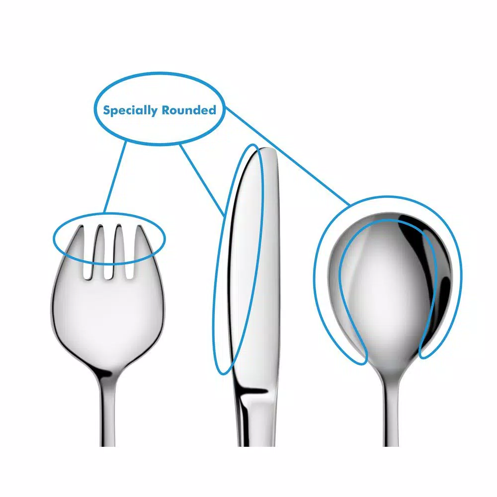 Artaste Rain 12-Piece 18/10 Stainless Steel Kids Flatware Set, Service for 4