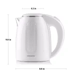 Ovente 1.7L Electric Kettle, White Stainless Steel BPA-Free Water Boiler with Auto Shut-Off thumbnail 2