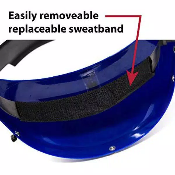Bison Life Ratchet Headgear for Face Shields, High-Strength Thermoplastic, Blue