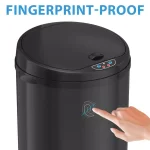 iTouchless 13 Gallon Matte Black Touchless Motion Sensor Trash Can with Odor Filter thumbnail 4