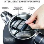 Ovente KS777 1.7L Black Stainless Steel Electric Kettle, 1500W Fast Boil with Auto Shut-Off thumbnail 5