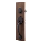 Copper Creek Colonial Handleset with Waverlie Lever Trim in Tuscan Bronze thumbnail 2