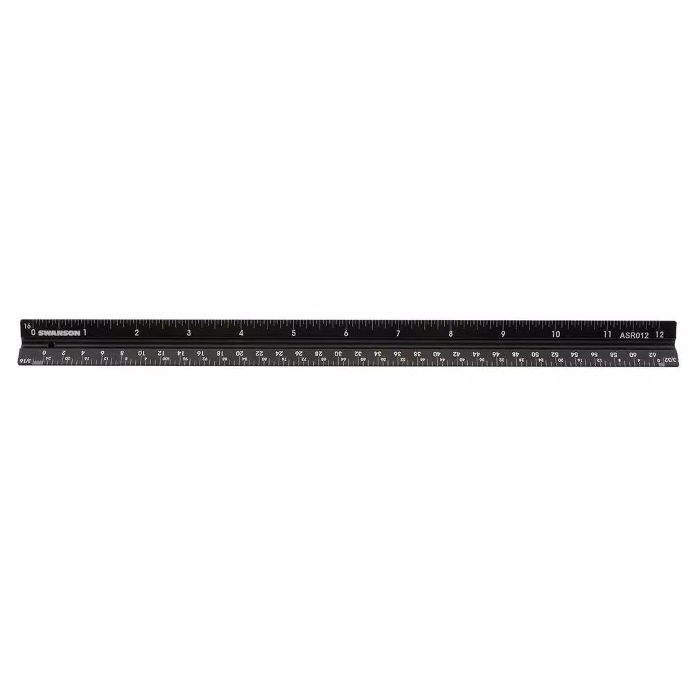 Swanson 12 in. Aluminum Scale Ruler, 3-Sided Precision Measuring Tool