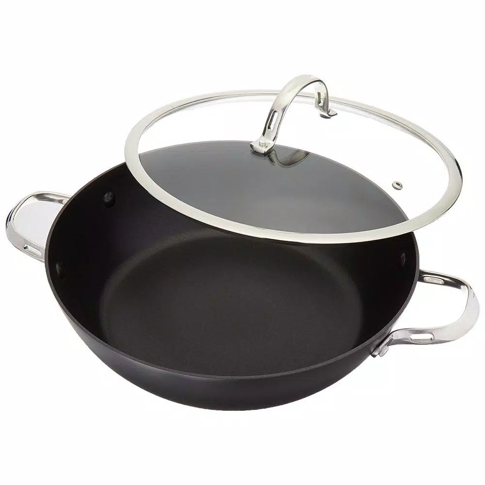 Cooks Standard 5 Qt. Hard-Anodized Aluminum Nonstick Saute Pan with Glass Lid, 12 in.