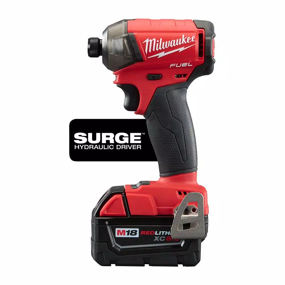 Milwaukee M18 FUEL SURGE 1/4 in. Hex Hydraulic Impact Driver Kit with Two 5.0 Ah Batteries