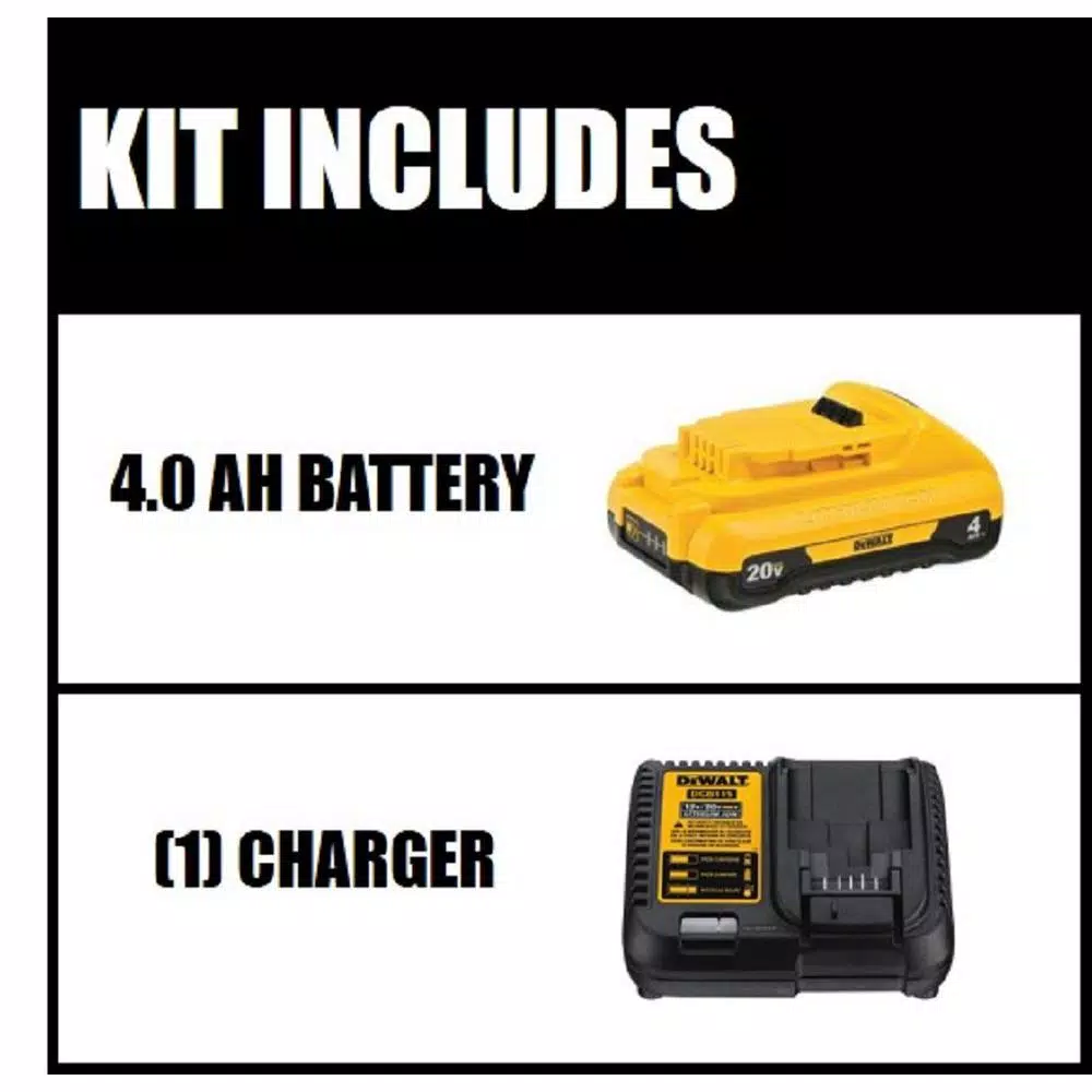 DEWALT 20V MAX 4.0Ah Compact Lithium-Ion Battery and Charger Starter Kit