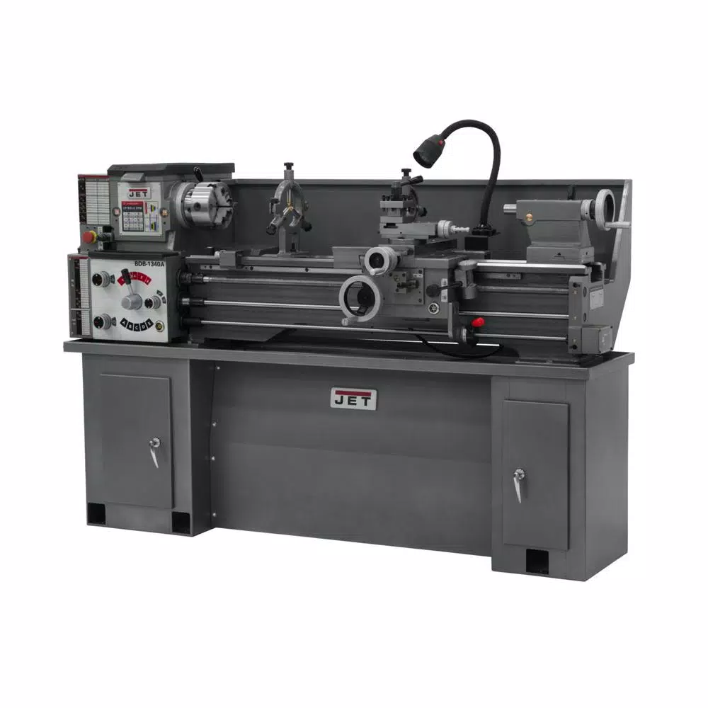 Jet BDB-1340A 13 in. x 40 in. Belt Driven Metalworking Bench Lathe with Stand, 2 HP, 230V