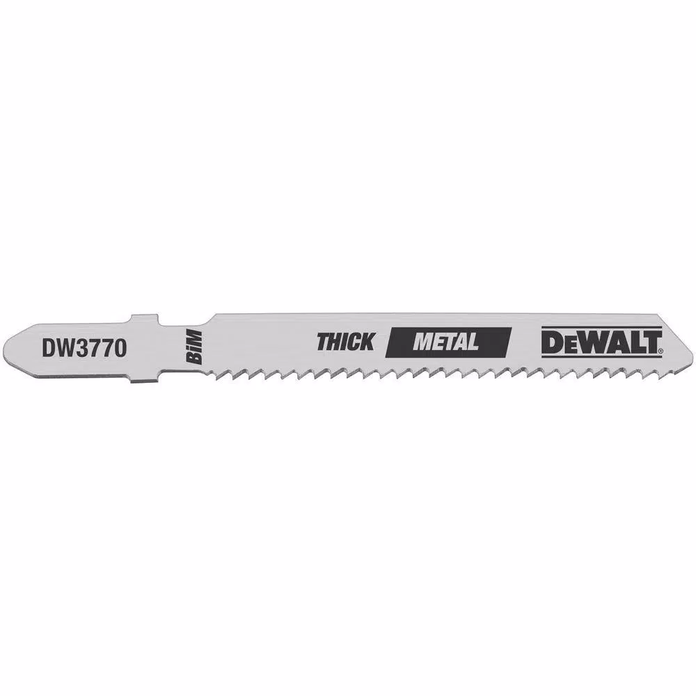 DEWALT 3 in. 14 TPI Bi-Metal T-Shank Thick Metal Cutting Jigsaw Blades, 5-Pack