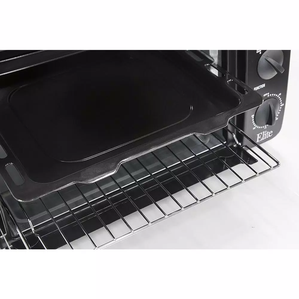 Elite Platinum 8-in-1 Multifunction Convection Toaster Oven Broiler with Rotisserie, 1500W, Black