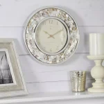 FirsTime and Co. Pearl Mosaic Wall Clock - Coastal Shell Design, 10.25 in. thumbnail 1