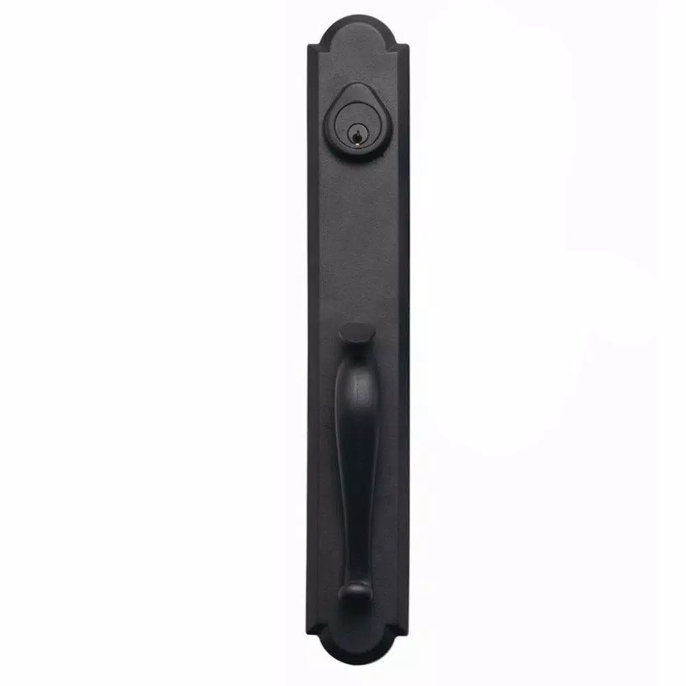 Delaney Hardware Sandcast Collection Valero Aged Black Single Cylinder Deadbolt Entry Handleset with Tulum Knob