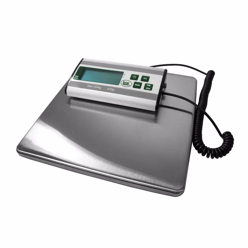 LEM 330 lb. Capacity Stainless Steel Digital Food Scale with LED Display