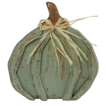 Northlight 11.75 in. Blue Distressed Wood Pumpkin Table Top Decoration thumbnail 1