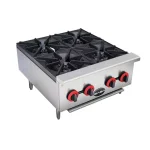 SABA 24 in. Commercial 4-Burner Gas Hotplate Cooktop, Stainless Steel thumbnail 1