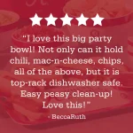 College Kitchen Collection University of Alabama Big Party Bowl, 4.75-Quart, Crimson Red thumbnail 9