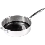 Black Cube 4.5 qt. Stainless Steel Hybrid Nonstick Saute Pan with Glass Lid thumbnail 2