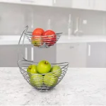 Spectrum Opus Arched 2-Tier Chrome Server Basket, Steel Fruit and Vegetable Organizer thumbnail 7