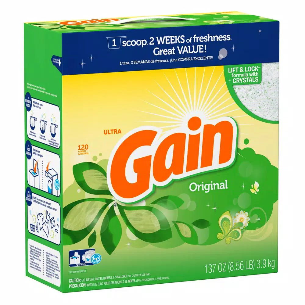 Gain Ultra Original Scent Powder Laundry Detergent, 137 oz (120 Loads)