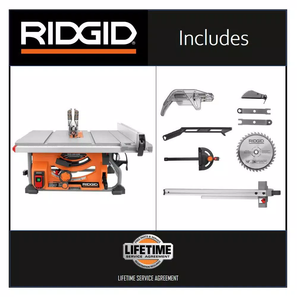 RIDGID 15 Amp 10 in. Table Saw with SoftStart Technology