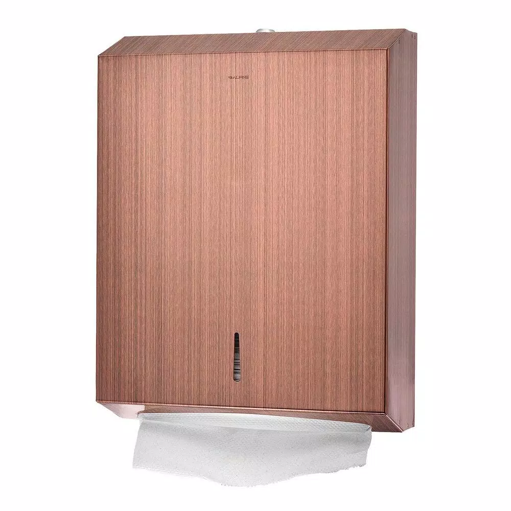 Alpine Industries Rose Gold Stainless Steel C-Fold and Multi-Fold Paper Towel Dispenser