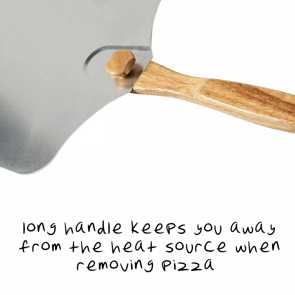 Honey-Can-Do 14 in. x 16 in. Aluminum Foldable Pizza Peel with Wood Handle