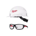 Milwaukee BOLT White Type 1 Class C Vented Hard Hat with Performance Safety Glasses Bundle thumbnail 1