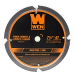 WEN 7-1/4 in. 4-Tooth PCD Diamond-Tipped Circular Saw Blade for Fiber Cement and Laminate Flooring thumbnail 1