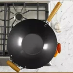 KENMORE 14 in. Carbon Steel Non-Stick Flat Bottom Wok with Wooden Handles thumbnail 4