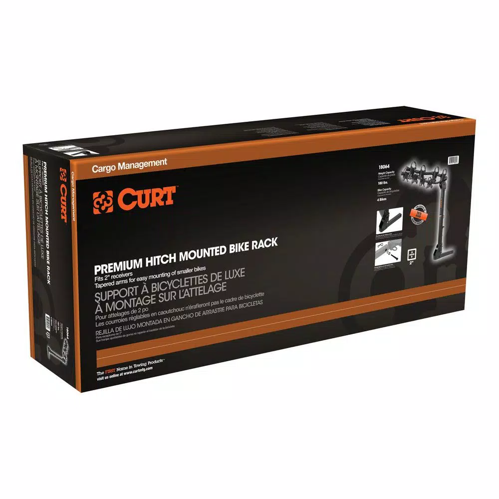 CURT Premium 4-Bike Hitch Mounted Bike Rack with Tapered Arms